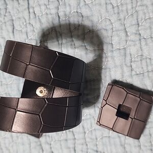 Leather Bracelet &  Ring Set